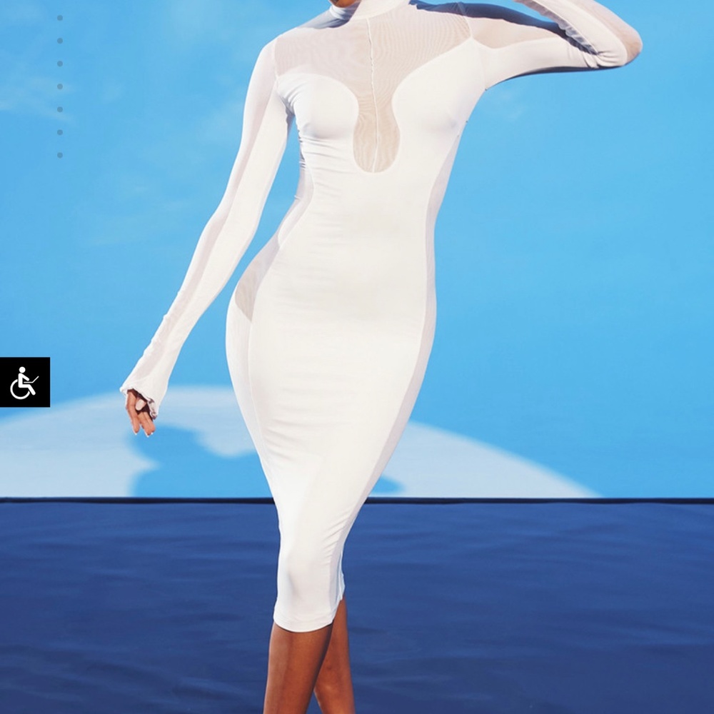 Mistress rocks brand new white sexy dress